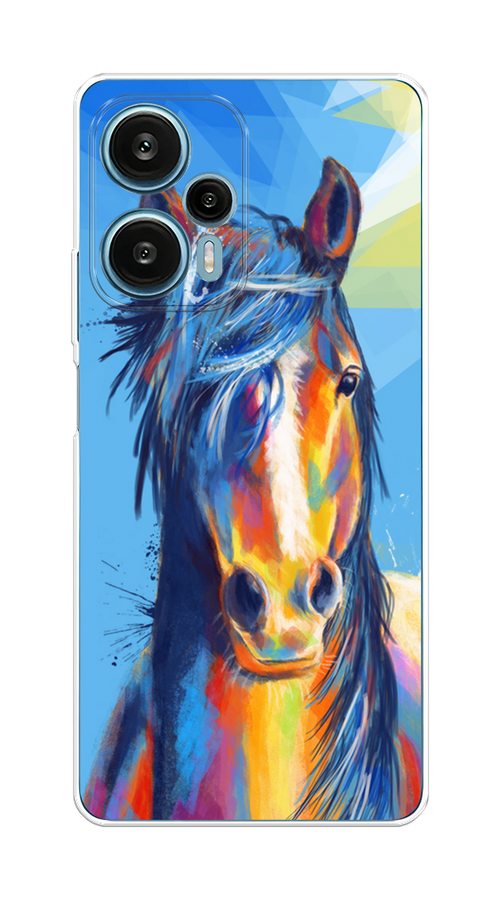 

Чехол на Xiaomi Redmi Note 12 Turbo "Лошадь арт 3", Голубой;желтый;синий, 318450-1