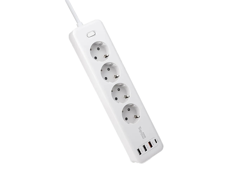 фото Сетевой фильтр topon 4xsockets / 3xusb / type-c 3m white top-pws4