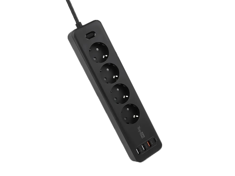 

Сетевой фильтр TopON 4xSockets / 3xUSB / Type-C 3m Black TOP-PWS4, Черный