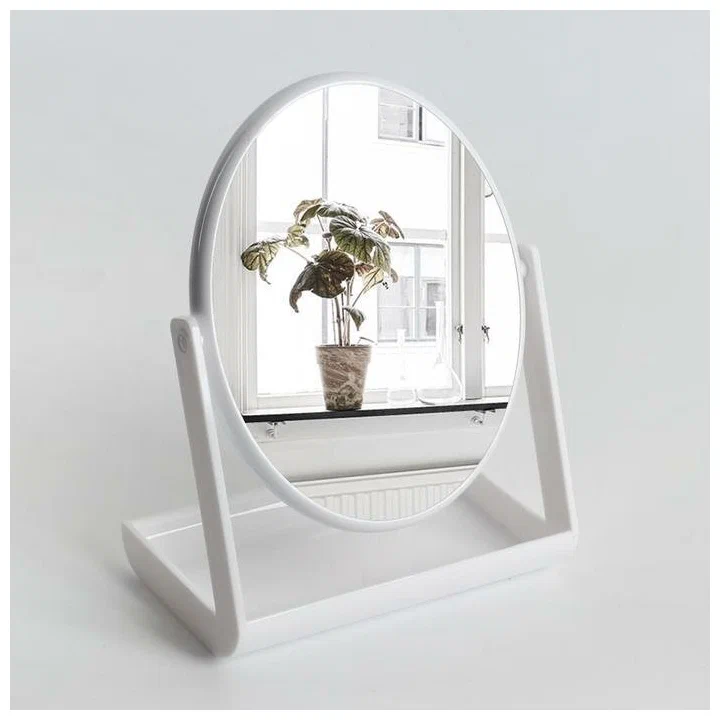 

Зеркало с подставкой для хранения 13,7 × 17 см, цвет белый, WHITE