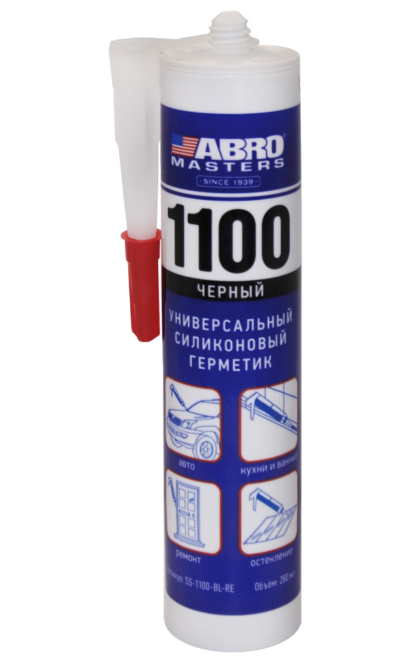 Герметик Силиконовый 1100 Abro Masters Черный 280 Мл ABRO арт SS1100BL 690₽