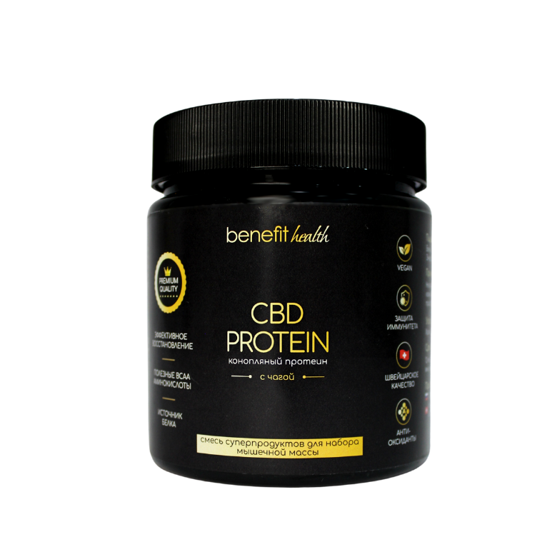 

Конопляный протеин benefit с чагой молотый 300 г., hemp-protein-chaga