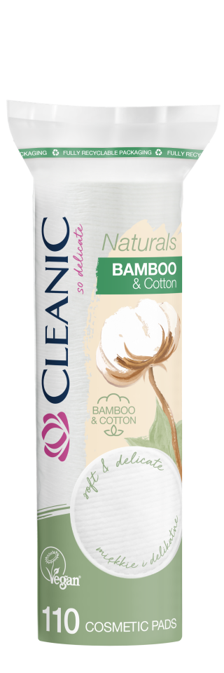 Ватные диски CLEANIC Naturals Cotton&Bamboo п/э с веревочкой 110шт