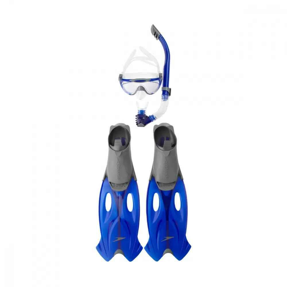 SPEEDO GLIDE MASK  SNORKLE & FIN SET набор:маска  трубка  ласты (5052) серый/гол, 43-44