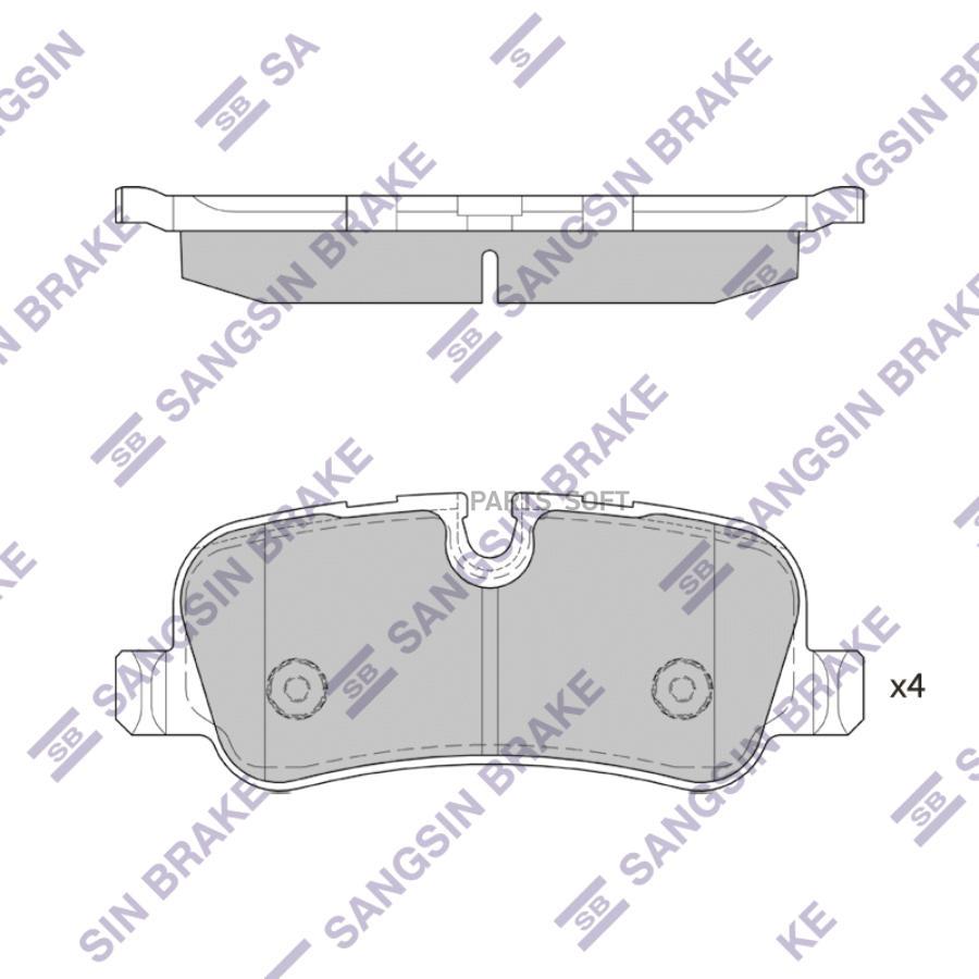 

Колодки дисковые задние \ Land Rover Discovery/Range Rover 4.4 SANGSIN BRAKE SP4371 SP4371
