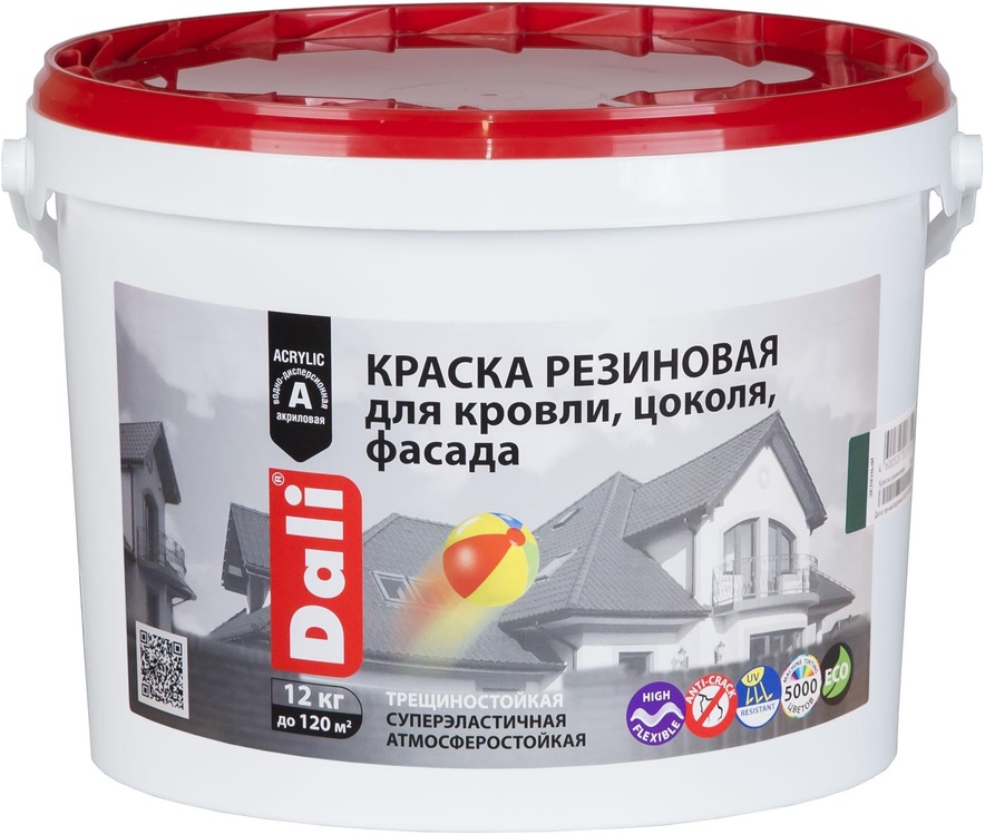 

Краска фасадная резиновая DALI 12 кг терракотовая, Коричневый