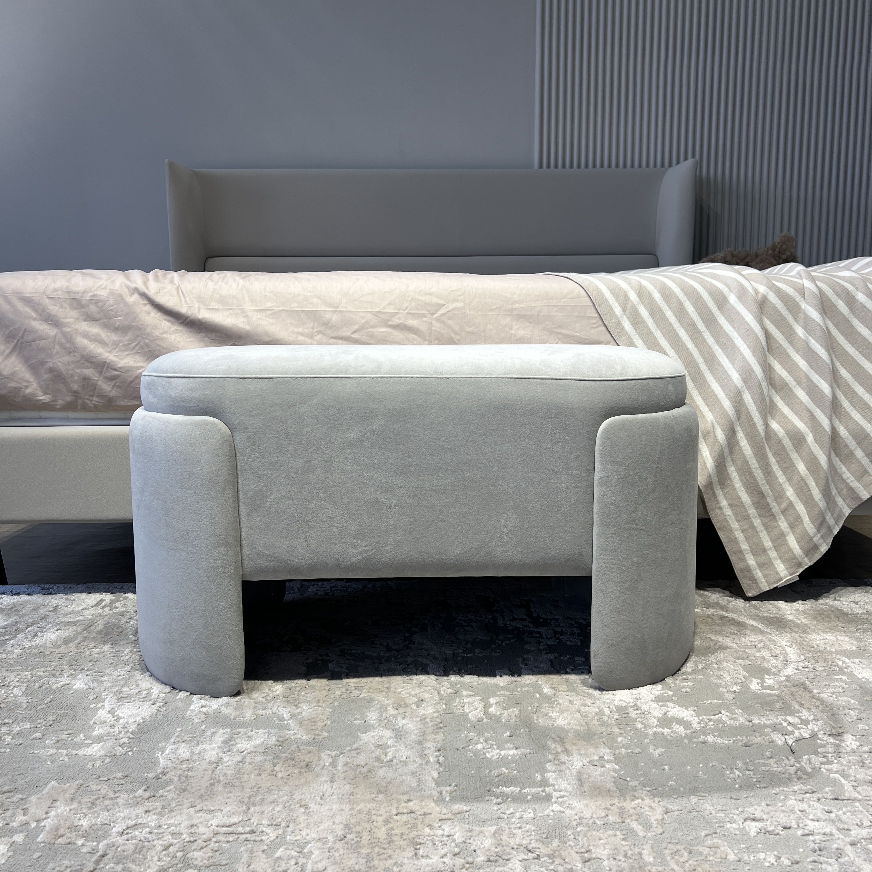 Банкетка Mebel Made Polly велюр серый