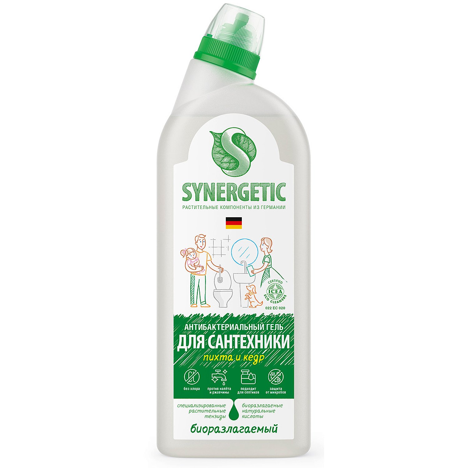 Средство для мытья сантехники Synergetic Хвойный лес, биоразлагаемое, 0,7 л