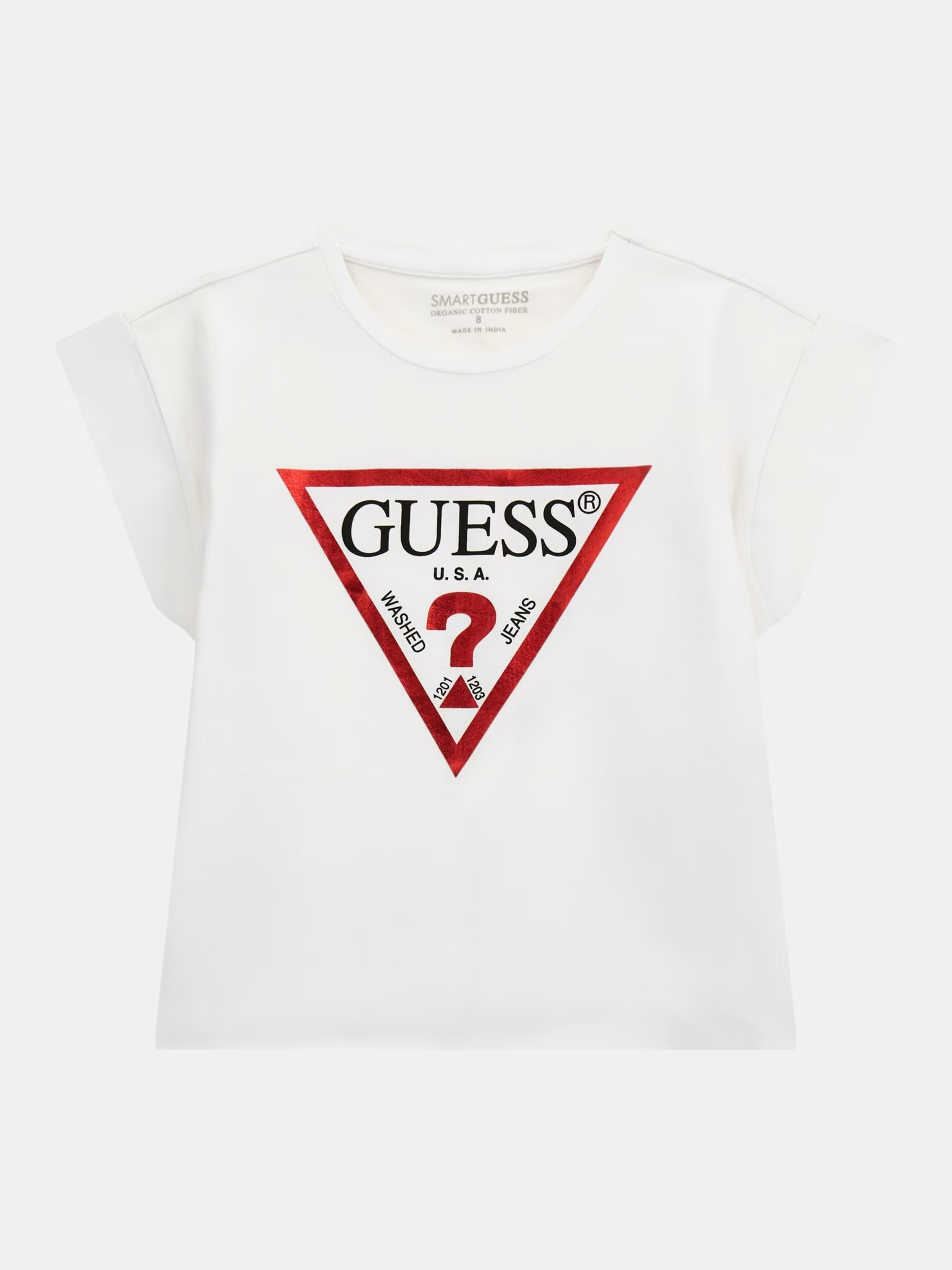 

Футболка детская для девочек Guess J81I15J1311 белая 8, Белый, J81I15J1311