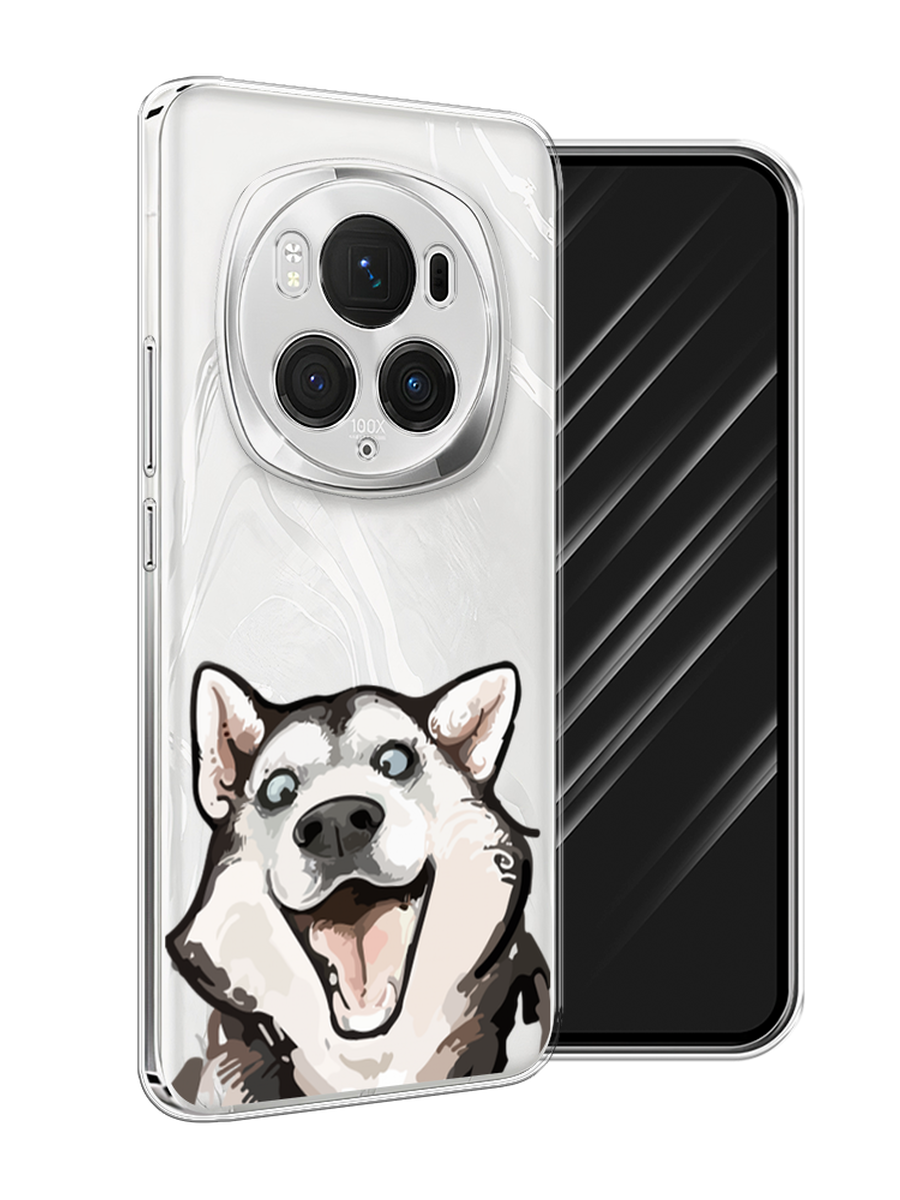 

Чехол Awog на Honor Magic 6 Pro "Радостный хаски", Белый;голубой;черный, 6123750-1