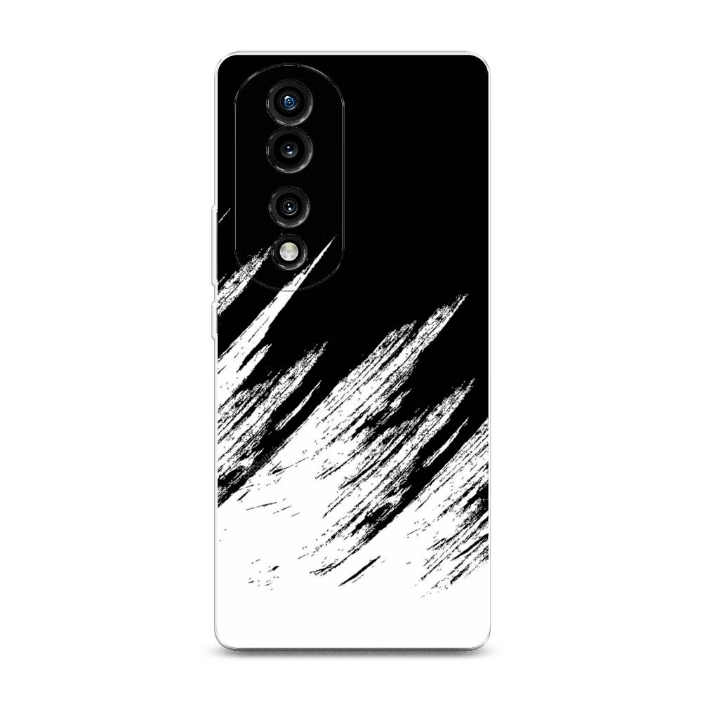 

Силиконовый чехол "Черно белые брызги" на Honor 70 Pro, 6108350-3