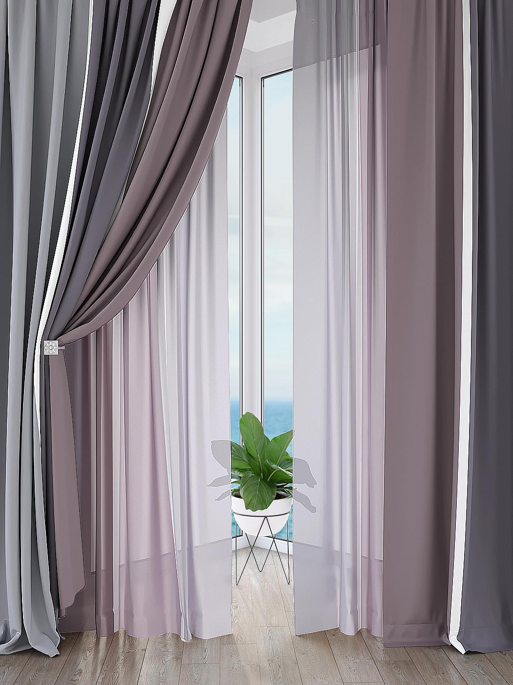 

Комплекты штор AT HOME / шторы в комнату 150х260 см / Эмрионс (дымчатый), 526160