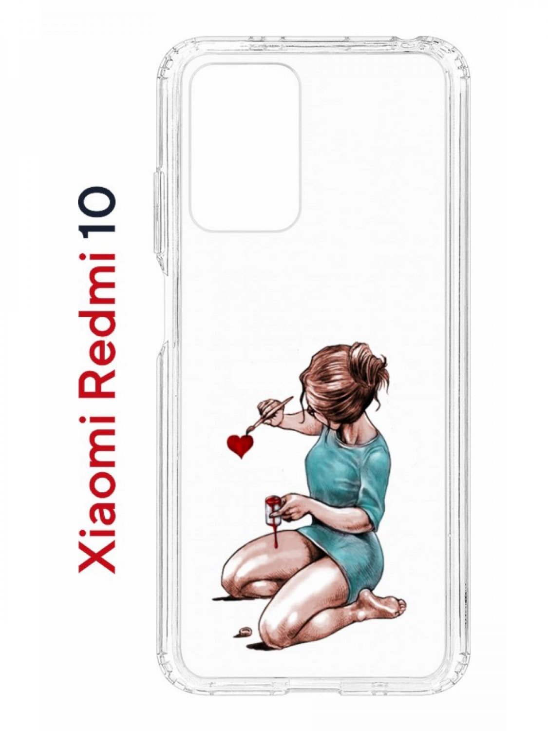 фото Чехол на xiaomi redmi 10/10 prime kruche print рисуя любовь,противоударный бампер кruче