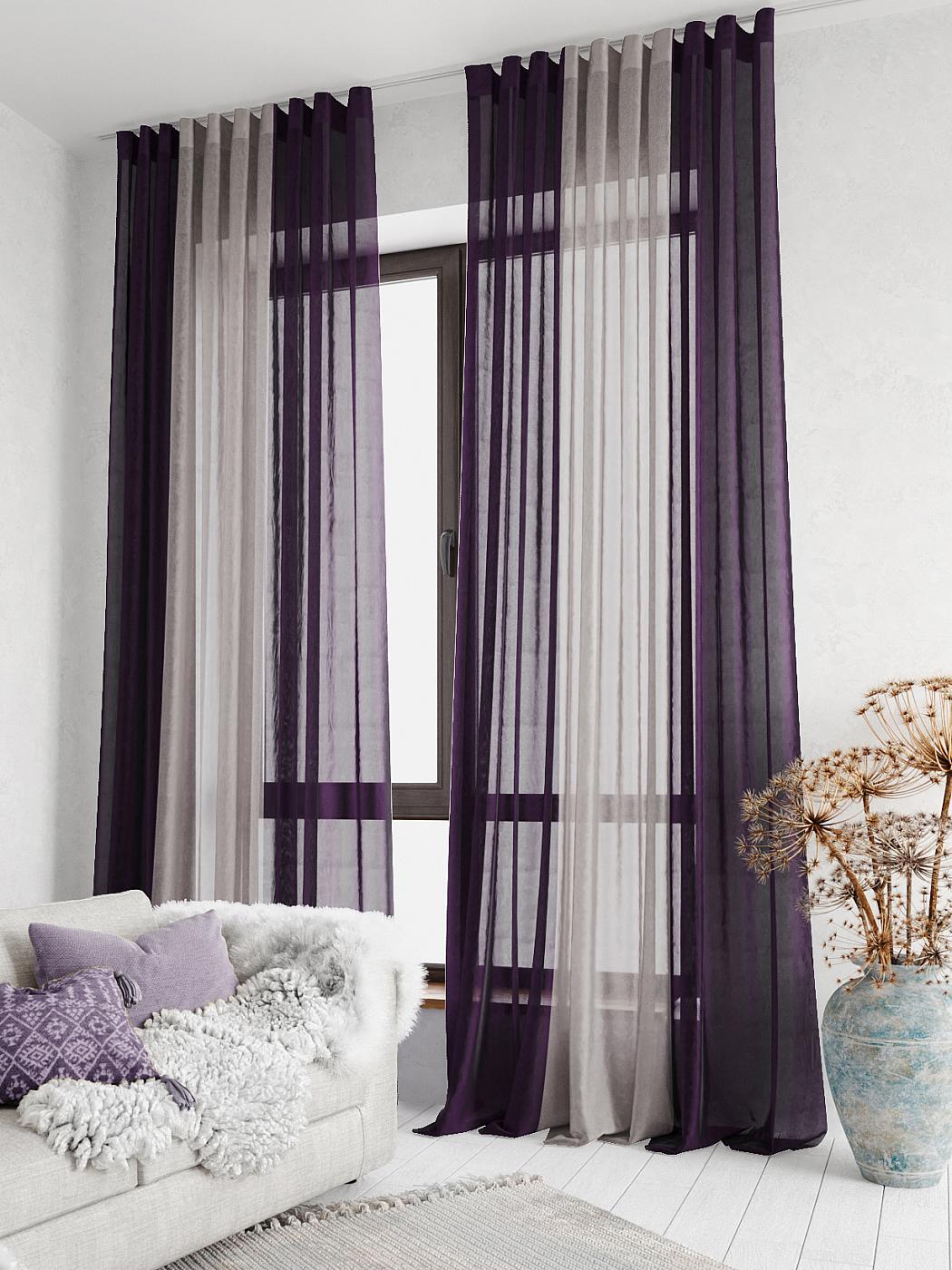 

Тюль для комнаты AT HOME / 300х250 см / Лаури (фиолетово-серый) - 250 см, 206706-250