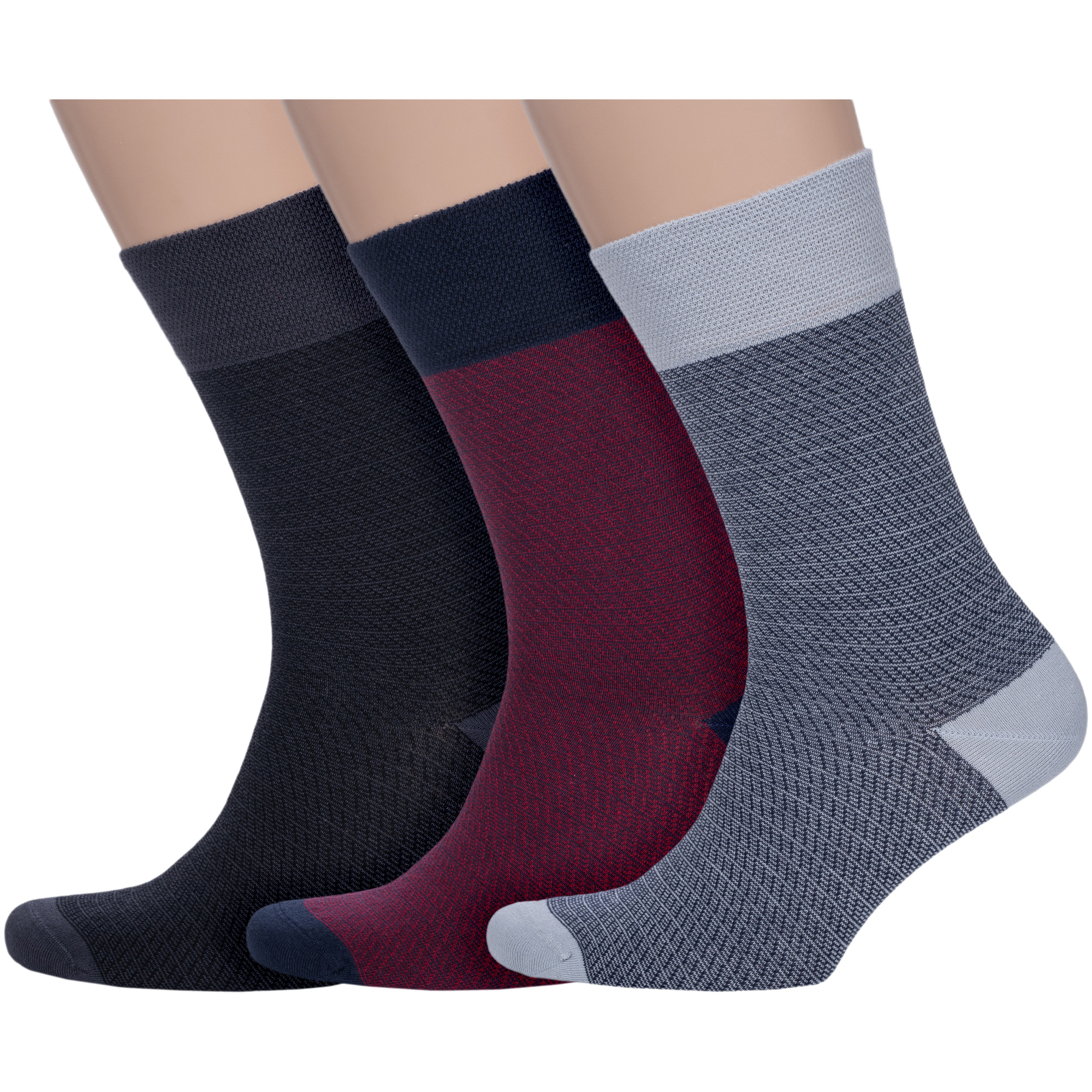 Комплект носков мужских АКОС 3-F41 разноцветных 29-31