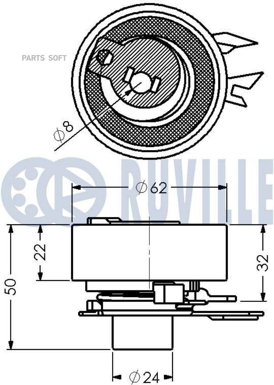 

Ролик Ремня Грм Vw Polo/Golf/Vento 1.0-1.6L 1Шт Ruville 540346