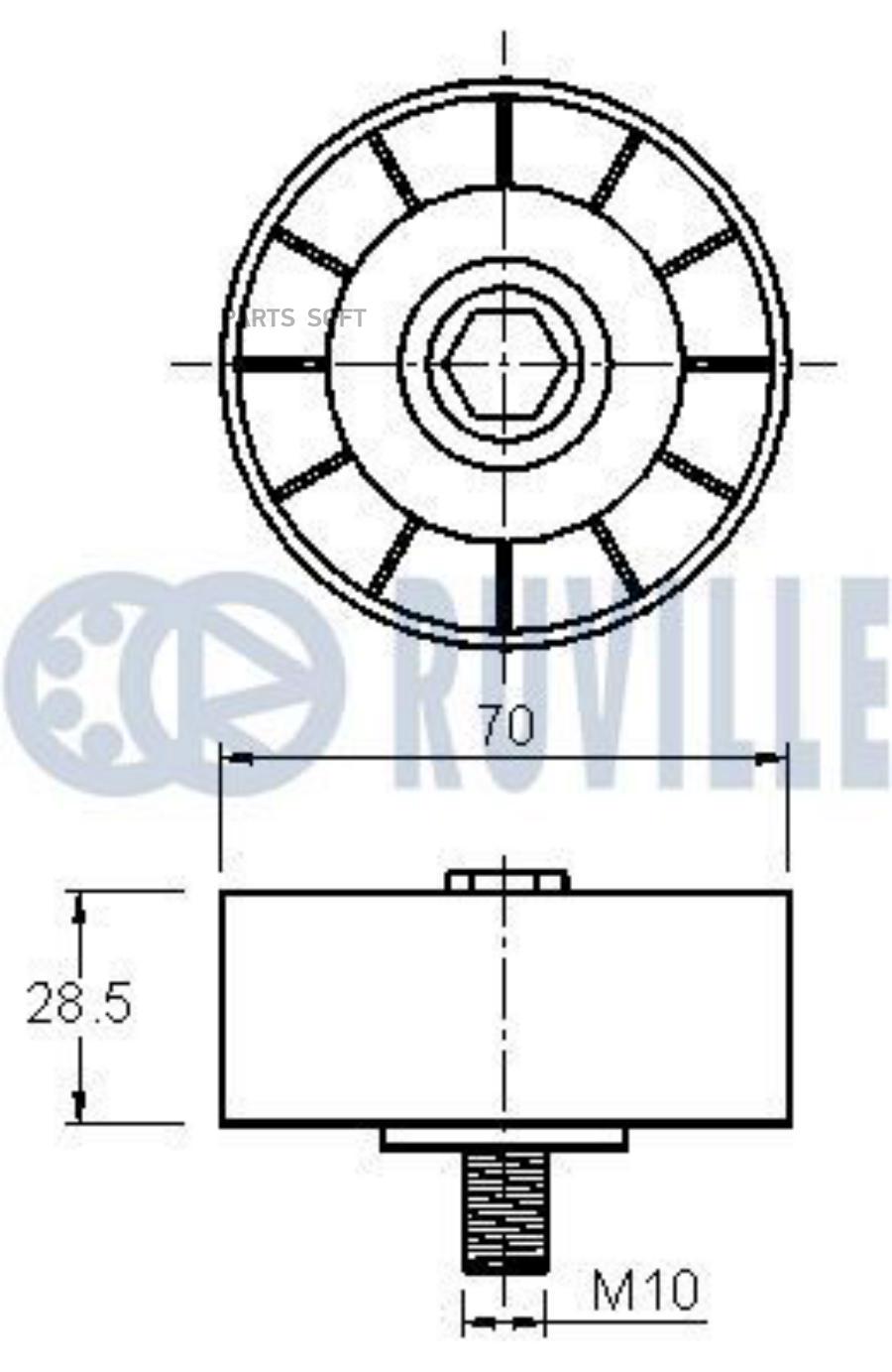 

Натяжитель Руч.Ремня С Роликом Saab 9-3,9-5 1Шт Ruville 542245