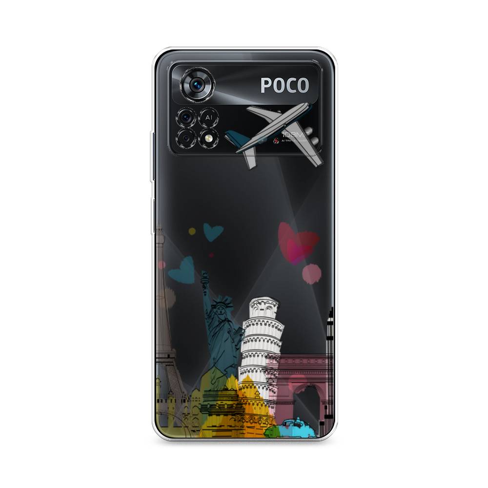 

Чехол Awog на Poco X4 Pro 5G "Самолет путешествий", Разноцветный, 313150-10