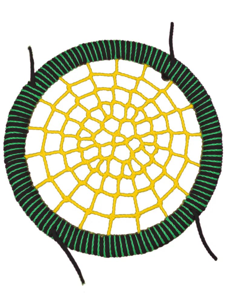 Качели-гнездо JINN КТ/УЗ/120/102/16/16/Ч/З-Ж/КГ 120x120 см зеленый, желтый