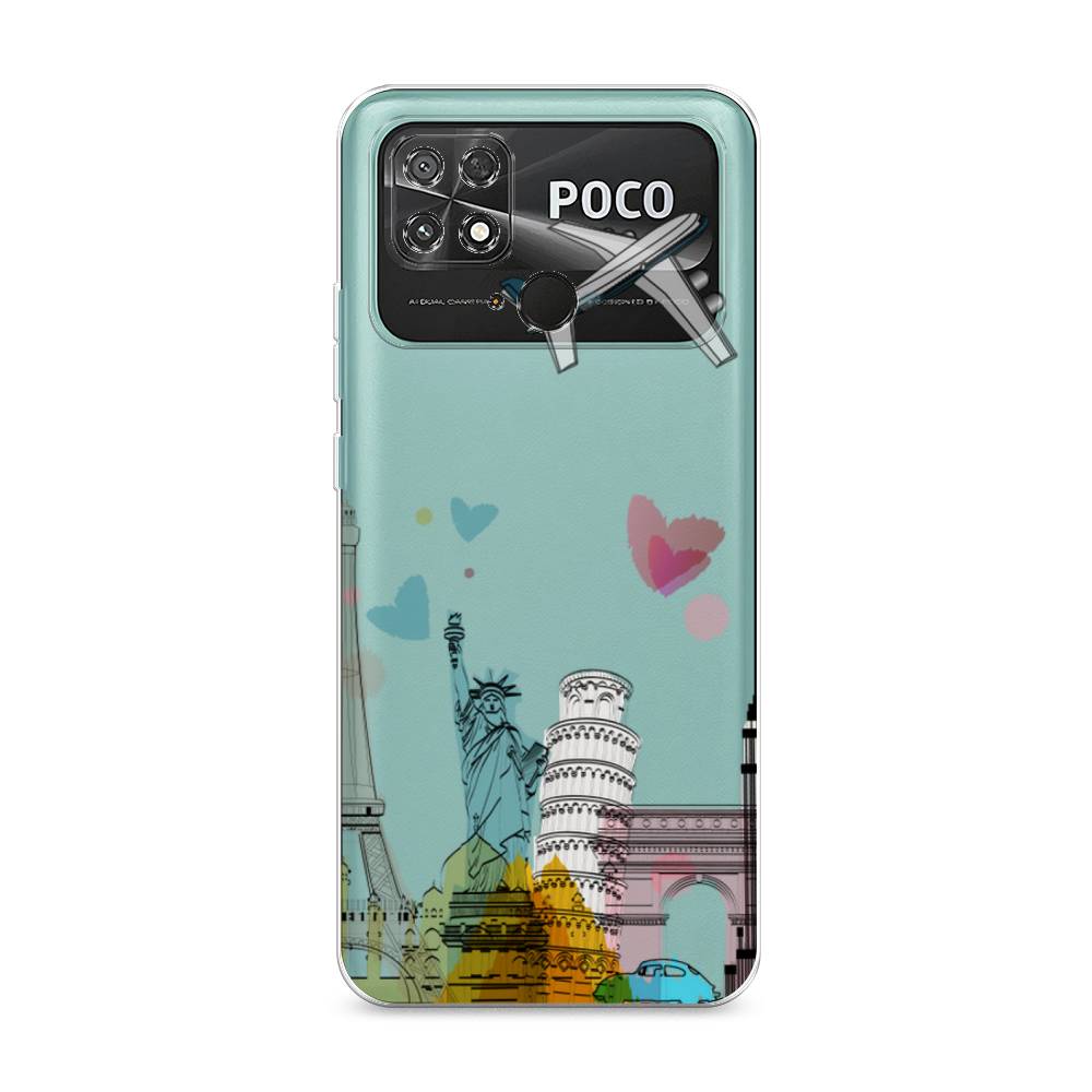 

Чехол Awog на Poco C40 "Самолет путешествий", Разноцветный, 315850-10