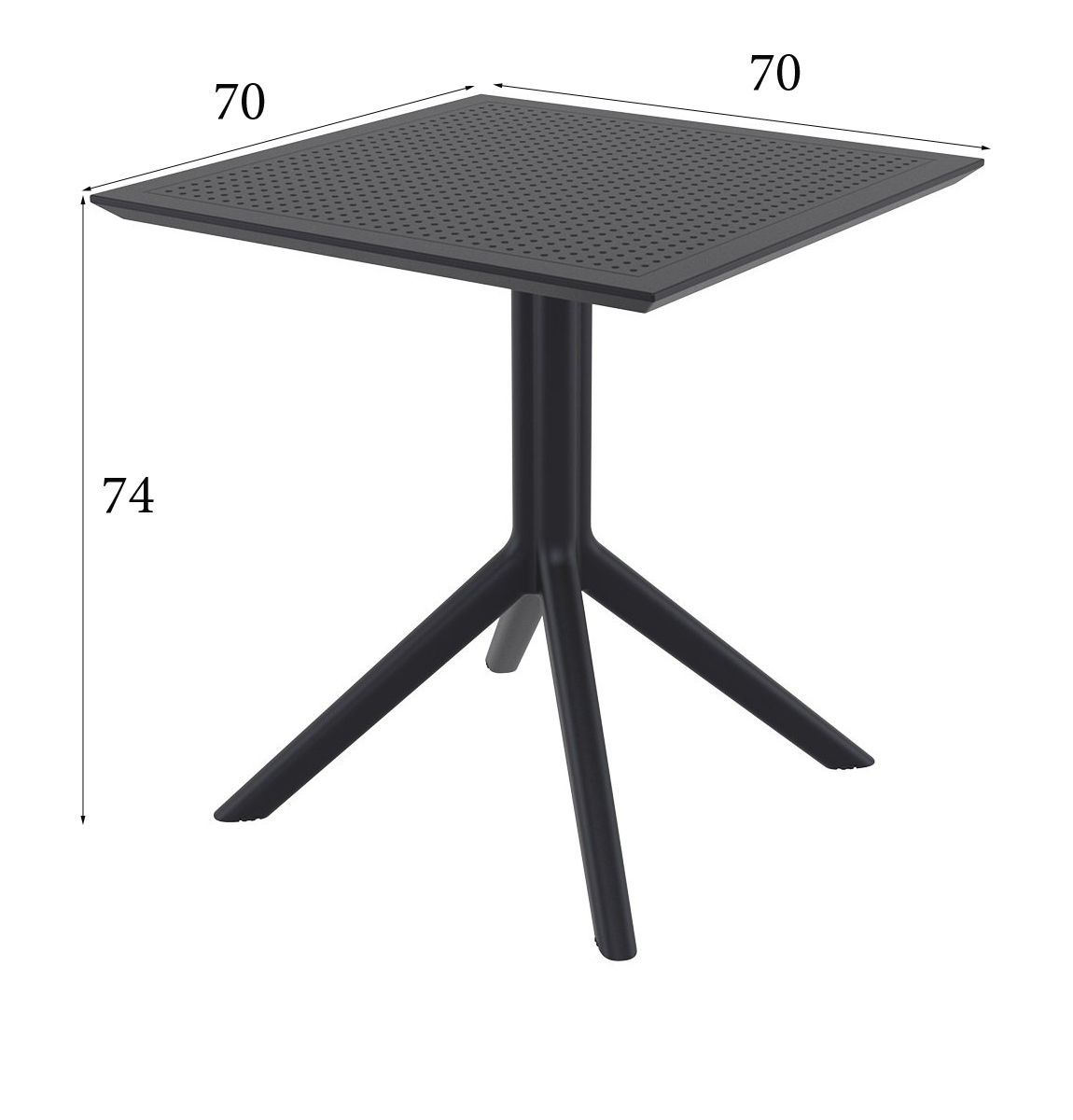 Обеденный стол Siesta exclusive Sky Table 70 черный 70х70х74 см