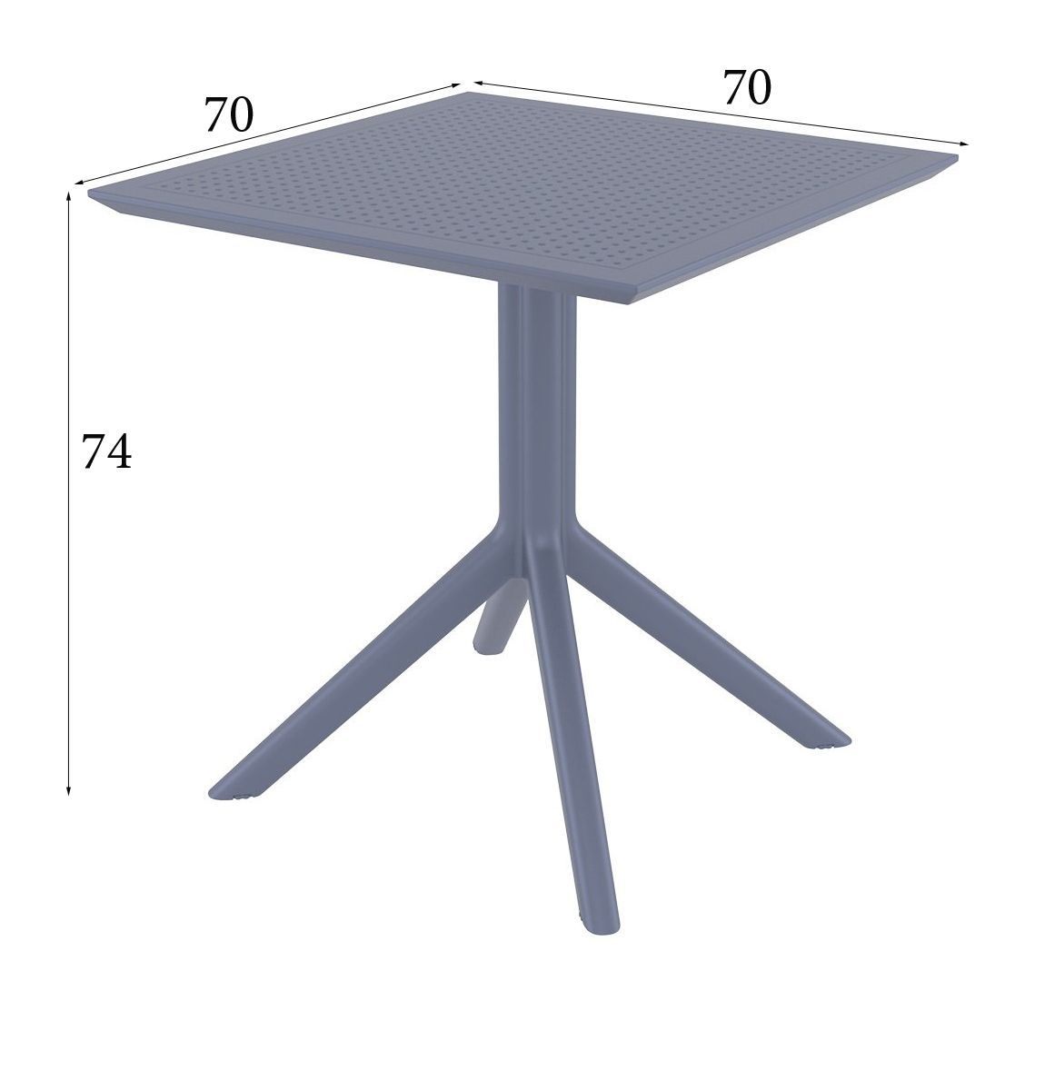 Обеденный стол Siesta exclusive Sky Table 70 серый 70х70х74 см