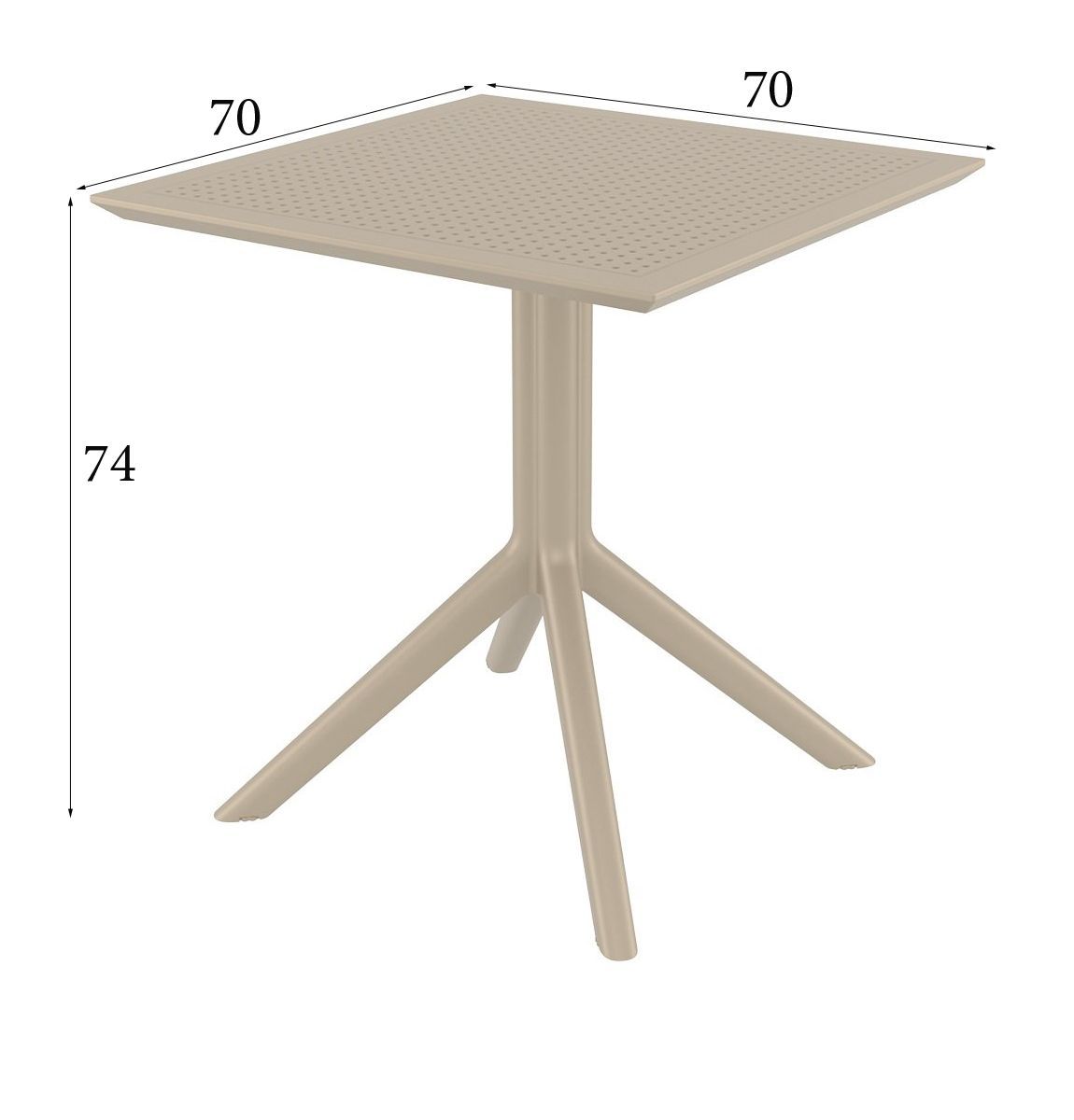 Обеденный стол Siesta exclusive Sky Table 70 бежевый 70х70х74 см