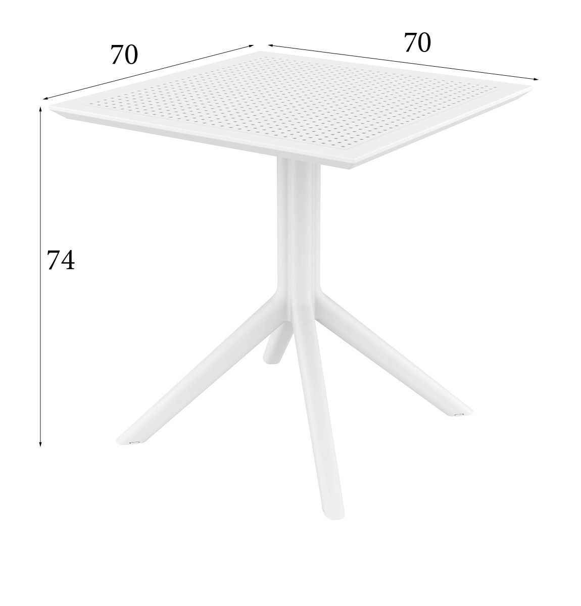 Обеденный стол Siesta exclusive Sky Table 70 белый 70х70х74 см