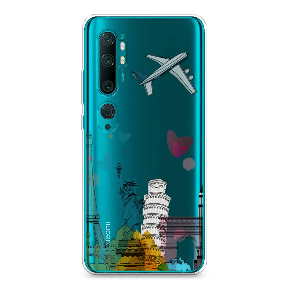 

Чехол Awog на Xiaomi Mi Note 10/Mi Note 10 Pro "Самолет путешествий", Разноцветный, 37350-10