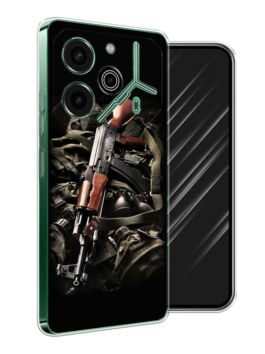 

Чехол Awog на Tecno Pova 6 Pro 5G "Автомат", Черный;коричневый;серый, 305250-1