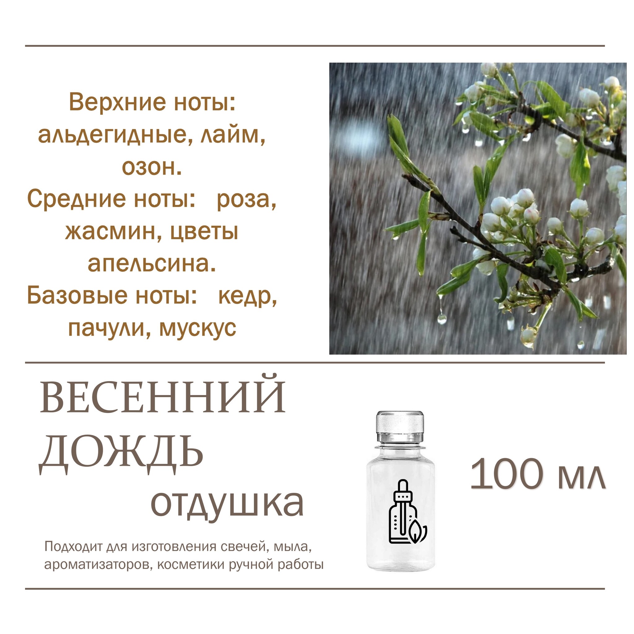 

Отдушка CandleM Весенний дождь, Прозрачный
