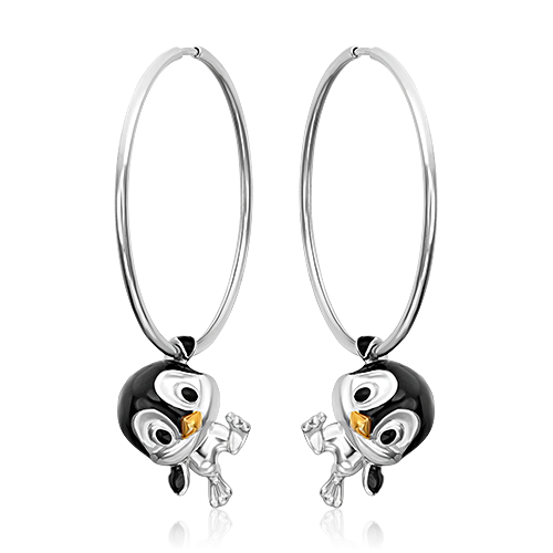 

Серьги из серебра PLATINA jewelry 02-5152, эмаль, 02-5152