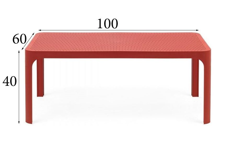 Журнальный стол Nardi Net Table 100 коралловый 100х60х40 см