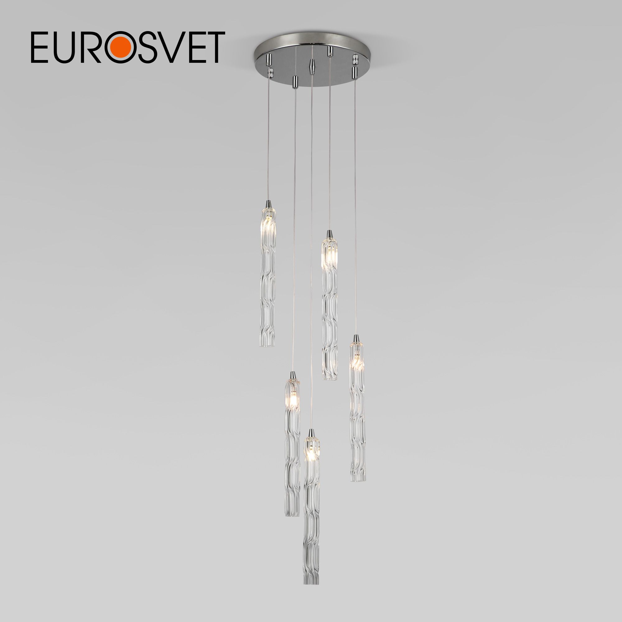 

Подвесная люстра на 5 стеклянных плафонов Eurosvet Lynn 50381/5 G4 хром