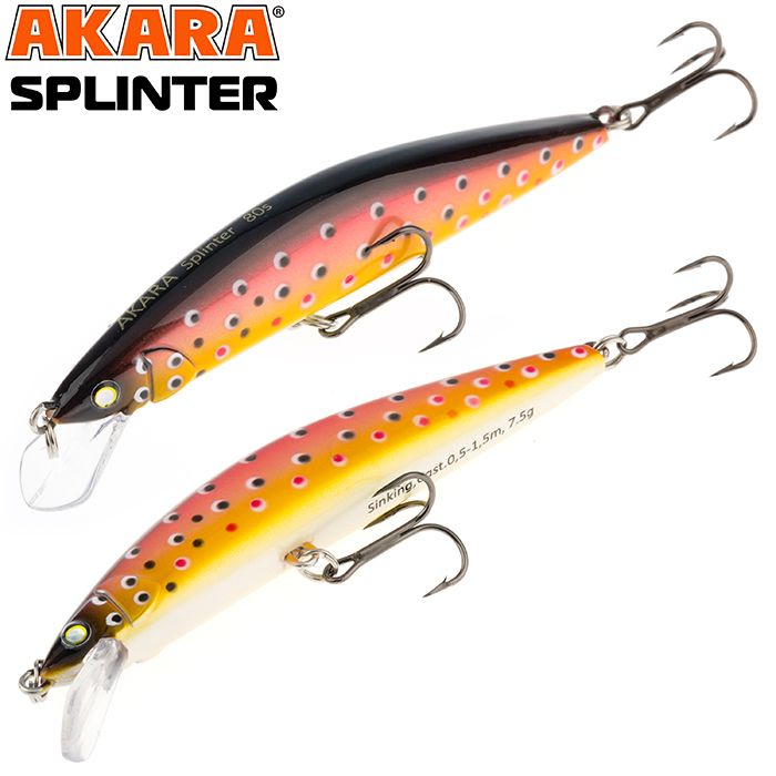 

Воблер Akara Splinter 65S 5 гр 1/6 oz 2,6 in A75, Разноцветный, Splinter