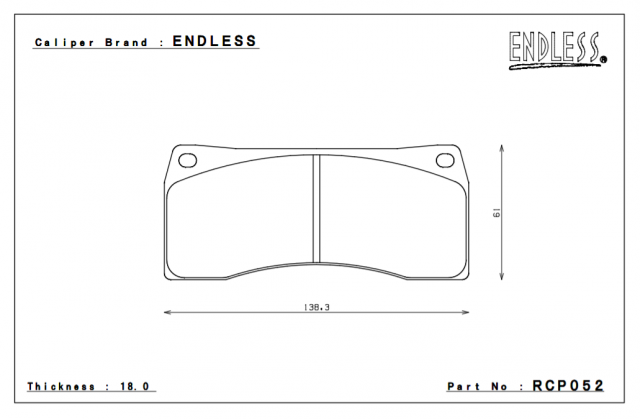 

Комплект тормозных колодок Endless RCP052CCRG