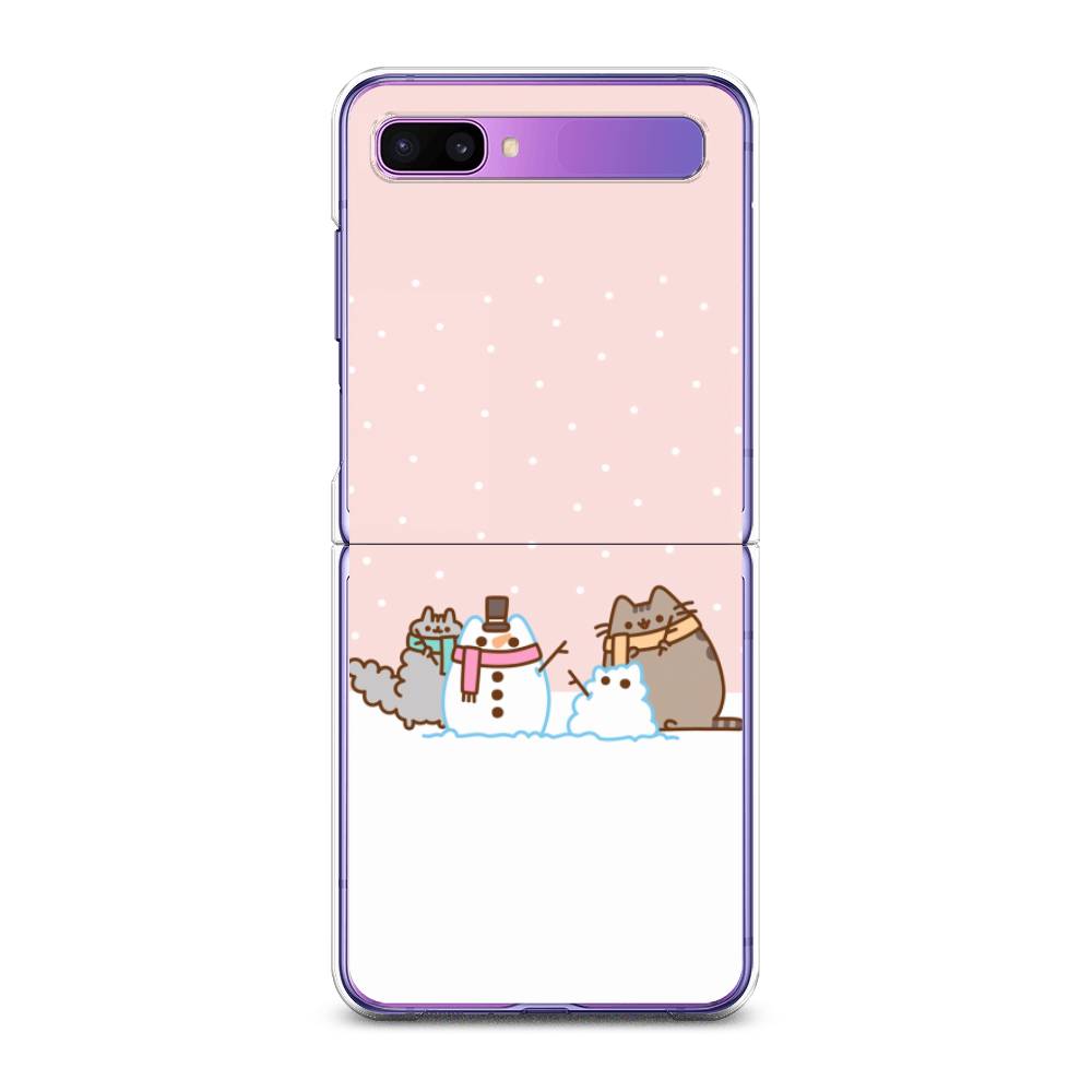 

Чехол на Samsung Galaxy Z Flip 1 "Котики в снегу", Розовый;белый;серый, 2107150-5