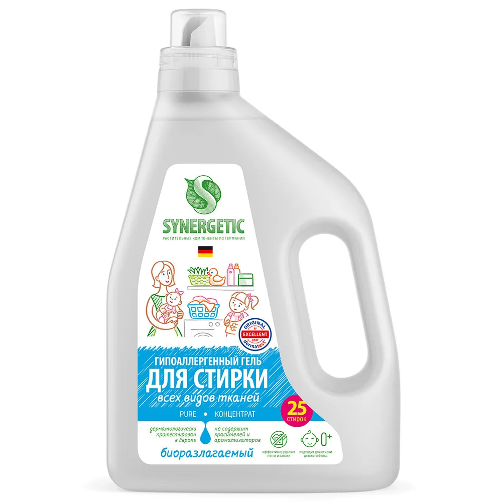 фото Гель для стирки synergetic pure 1,5л синергетик ооо