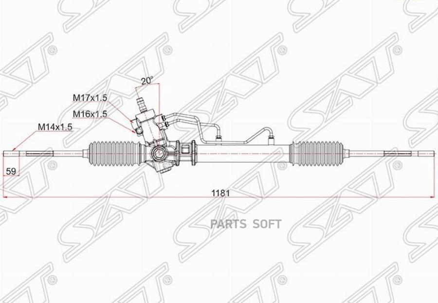 SAT Рейка рулевая Toyota Corolla 91-02 LHD