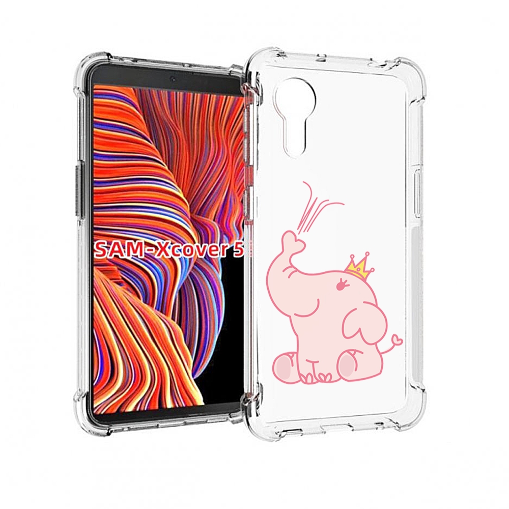 Чехол MyPads слоник-принц детский для Samsung Galaxy Xcover 5