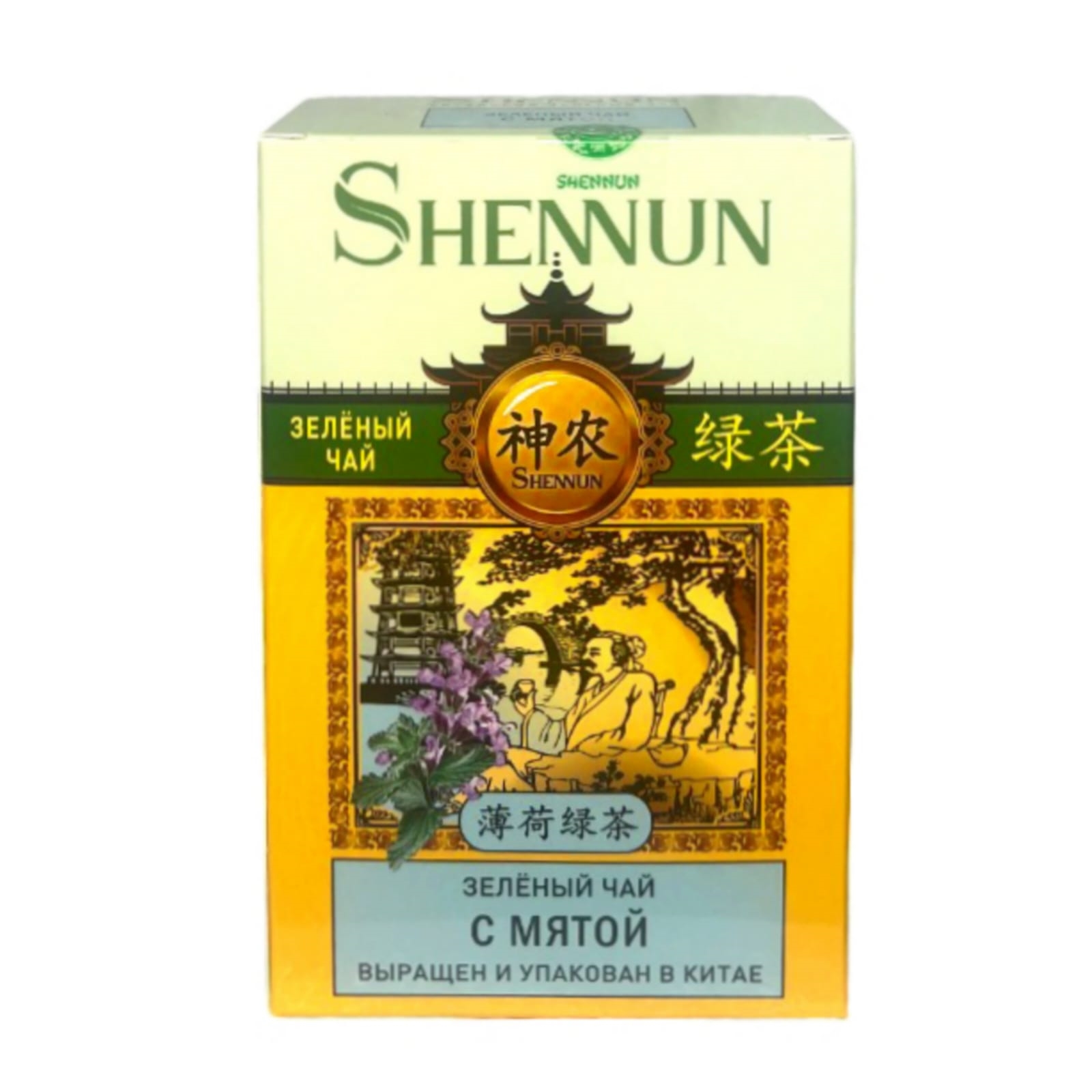 Чай зеленый Shennun с мятой, 100 г