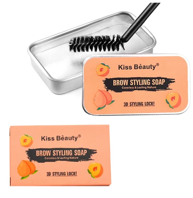 Гель Kiss Beauty для укладки бровей 3D Eyebrow Styling Soap Персик фиксирующее воск мыло для бровей kiss beauty 3d eyebrow styling soap персик 10 г