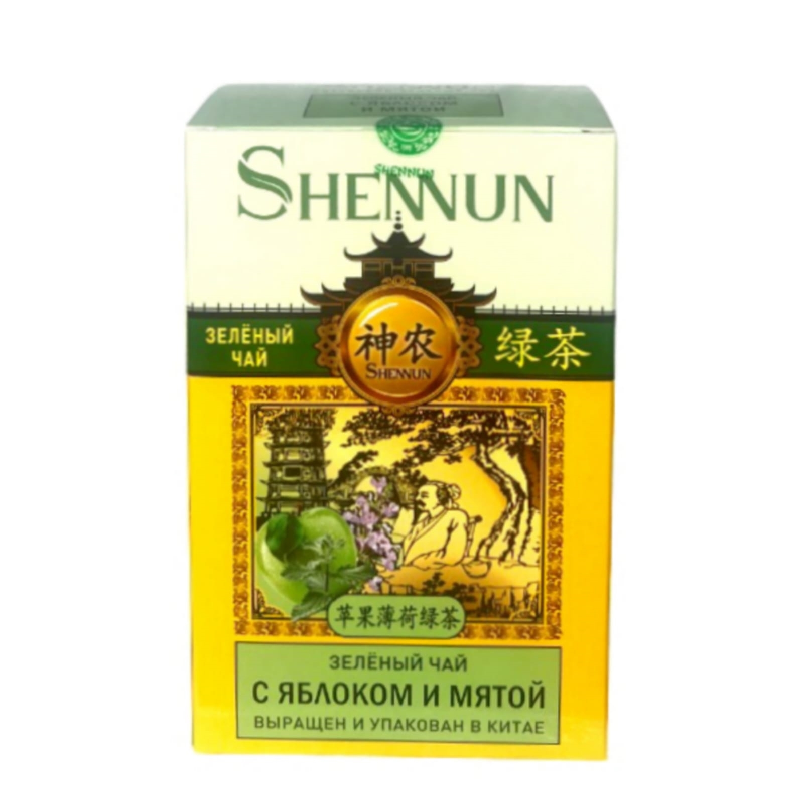 Чай зеленый Shennun с яблоком и мятой 100 г 373₽