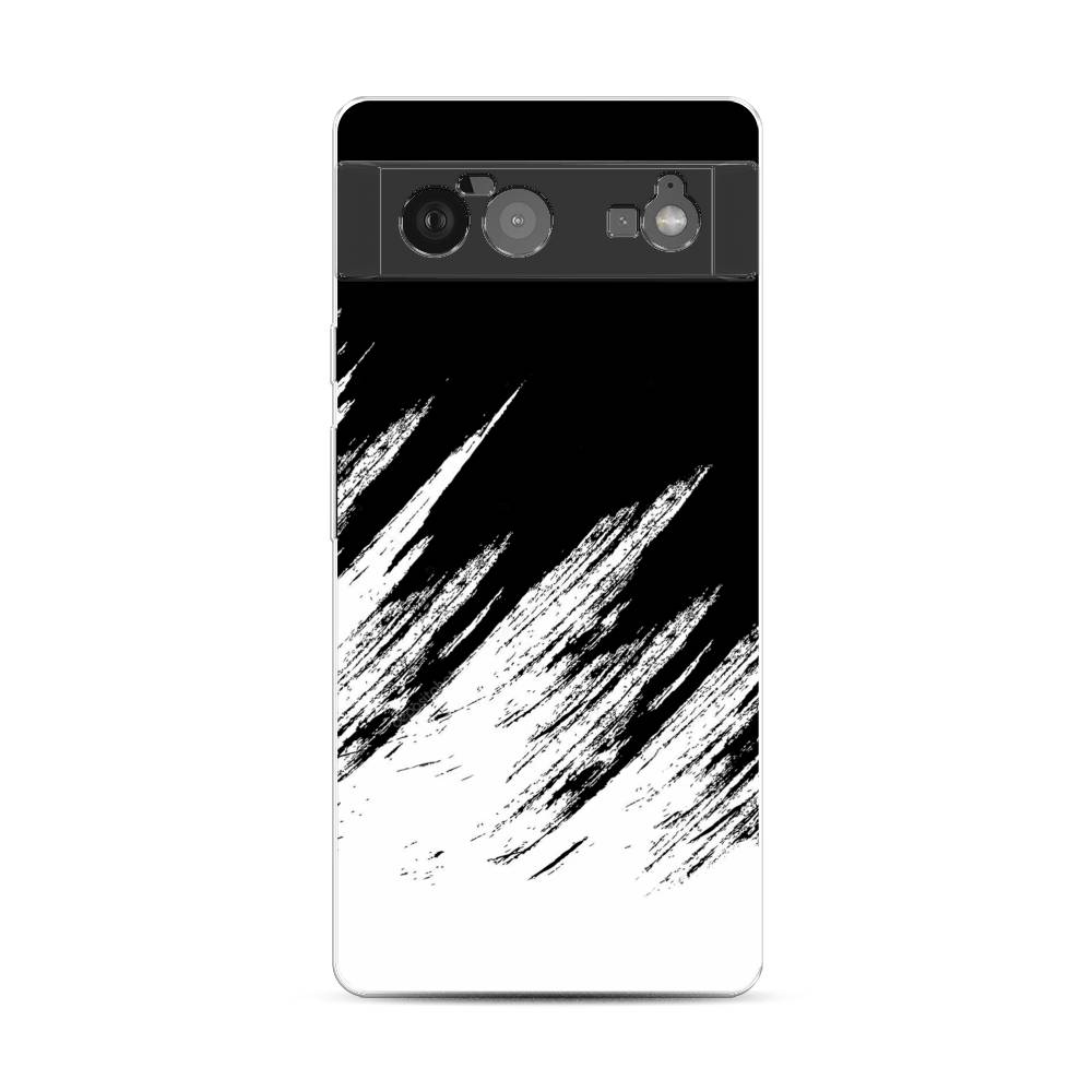 фото Силиконовый чехол "черно белые брызги" на google pixel 6 awog