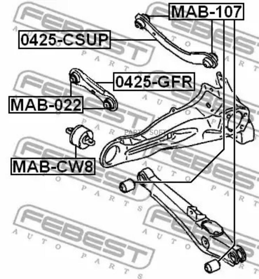 

FEBEST Тяга зад.попереч.ниж.MITSUBISHI ASX GA 2010-2016 FEBEST 0425-GFR