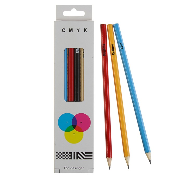 

Карандаш чернографитный (простой) HB, Сибирский кедр "CMYK" , заточенный, дерево, шестигра