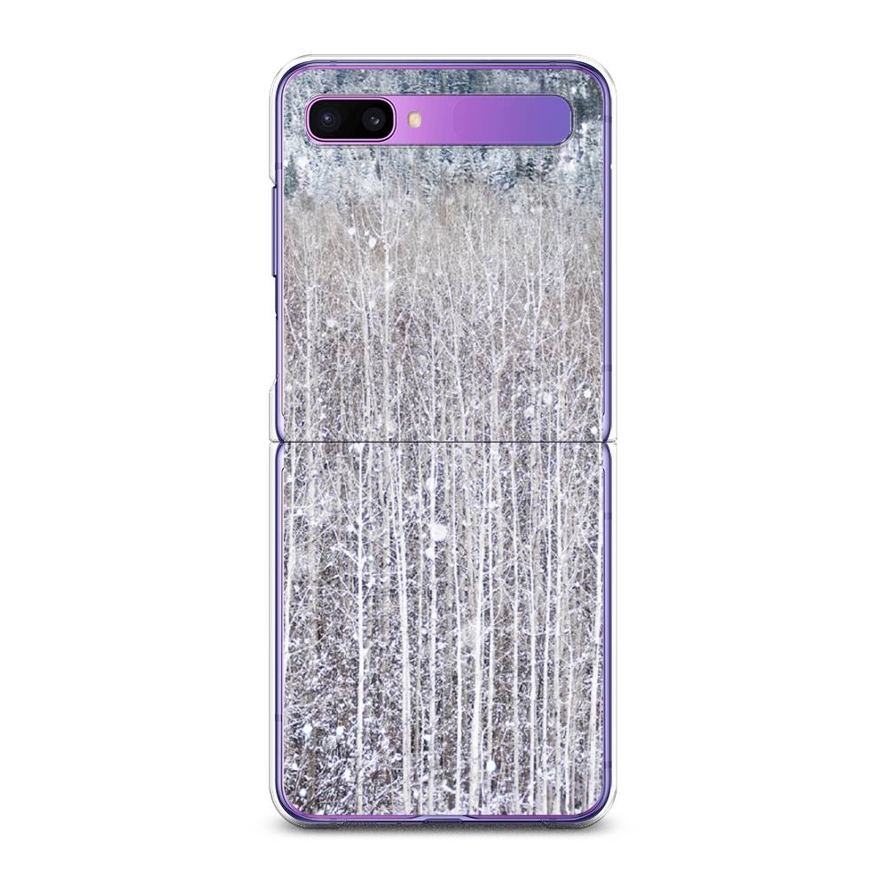 

Чехол на Samsung Galaxy Z Flip 1 "Снежный лес", Бежевый;серый;белый, 2107150-5
