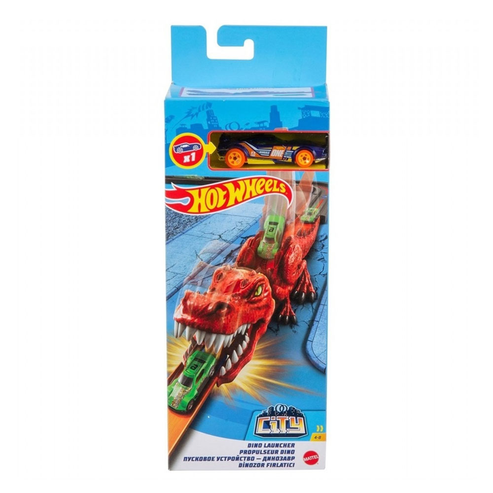 Пусковое устройство Hot Wheels City - Динозавр GVF41-GVF42 hot wheels 150 наклеек вызов принят огненный заезд