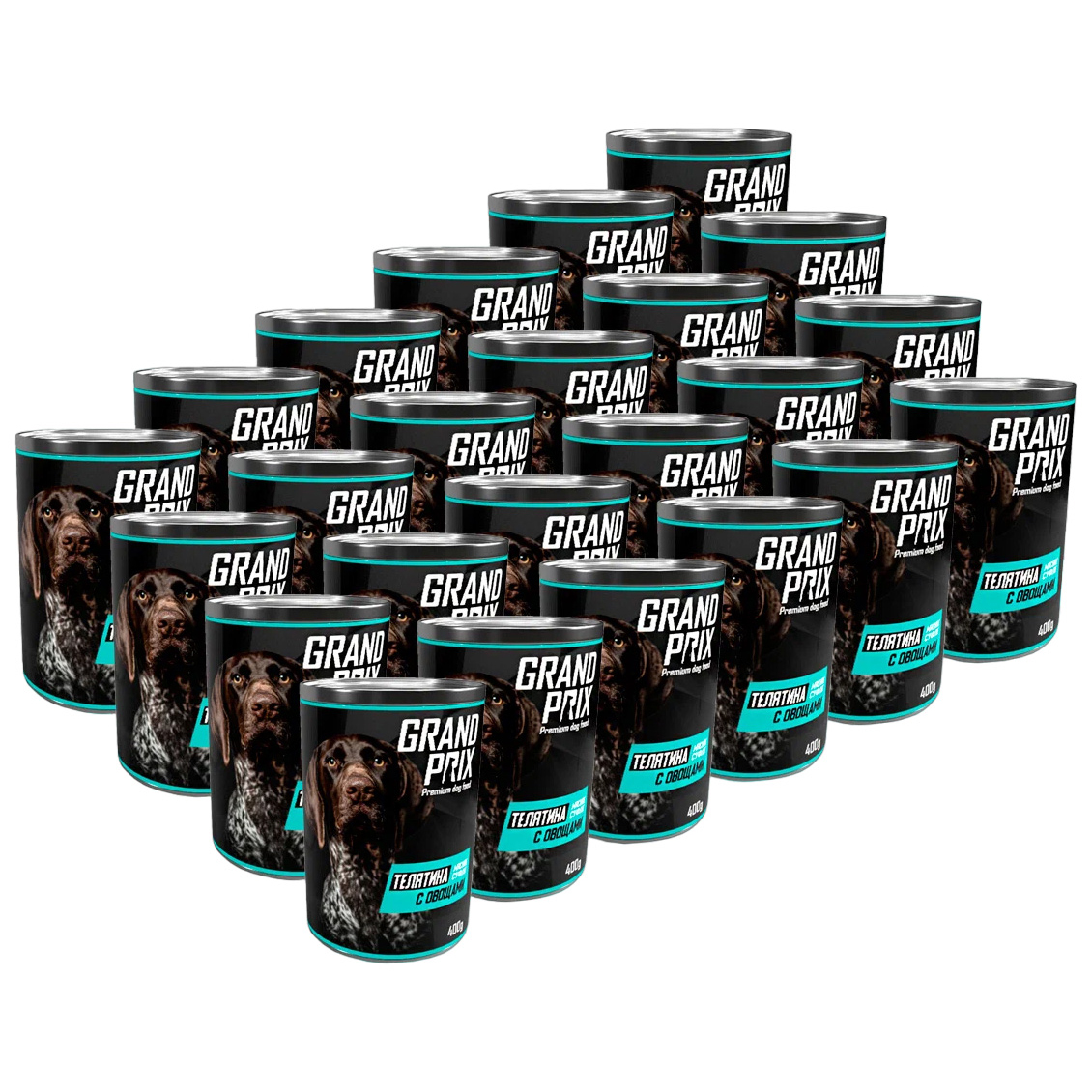 Консервы для собак Grand Prix суфле телятина с овощами, 24шт по 400г