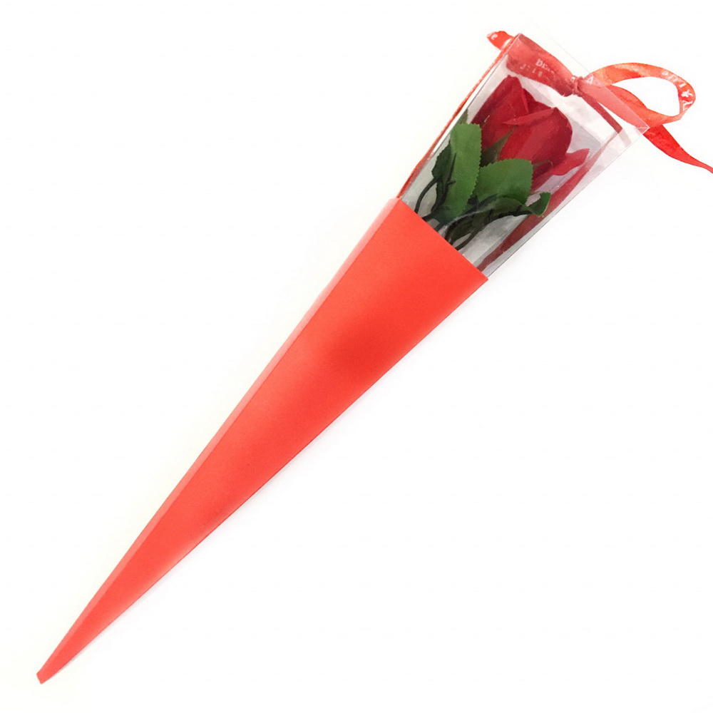 Роза из парфюмированного мыла в картонной упаковке Beauty Life, 40 см, красный